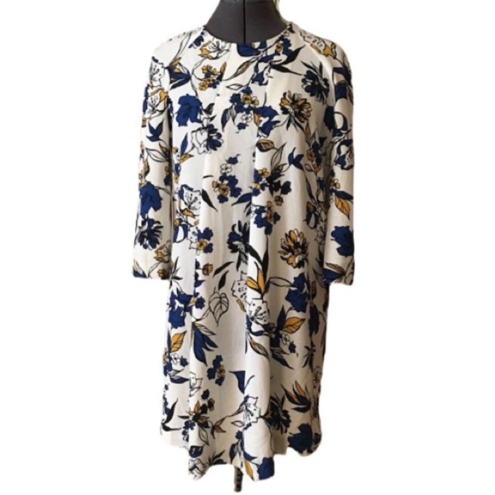 MNG Mango Suit Collection Floral Dress with Front Pleats Size 4